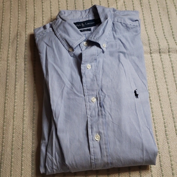 Ralph Lauren Other - Ralph Lauren men's button down long sleeve "blake" blue/white mini stripe large
